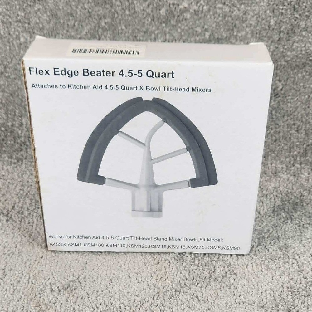 Kenome Flex Edge Beater White Grey 4.5-5 Quart Tilt-Head‎ Mixer Attachment NEW